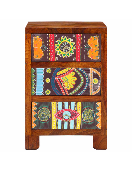 Comodino 40x40x60 cm in Legno Massello di Acacia