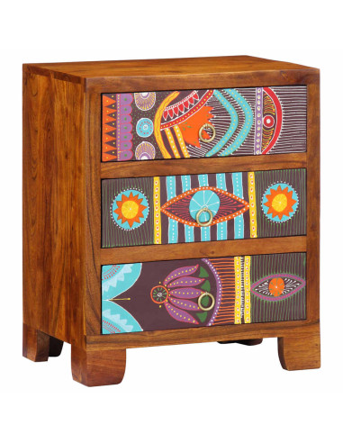 Credenza Multicolore 50x35x60 in Legno Massello di Acacia