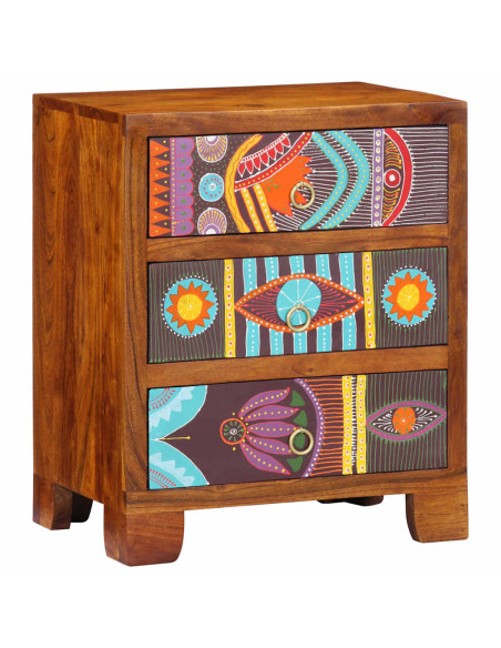 Credenza Multicolore 50x35x60 in Legno Massello di Acacia