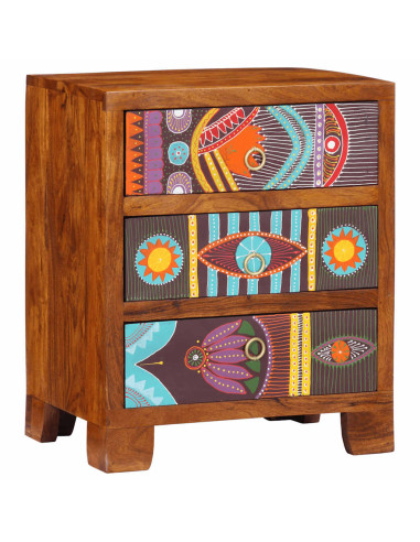 Credenza Multicolore 50x35x60 in Legno Massello di Acacia
