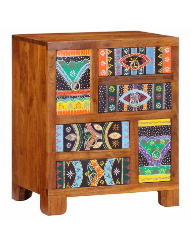 Credenza Multicolore 50x35x60 in Legno Massello di Acacia