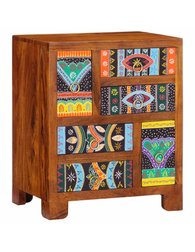 Credenza Multicolore 50x35x60 in Legno Massello di Acacia
