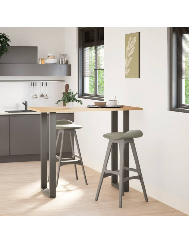 Gambe per tavolo da bar a forma di U 2 pz Antracite 50x(110-111) cm Acciaio