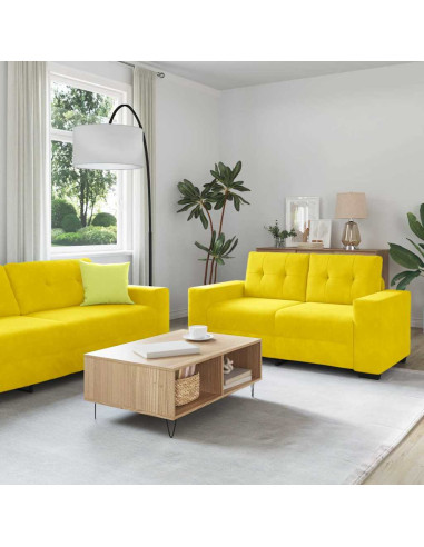 Set di divani 3 pcs Giallo 221 x 80 x 80 cm Velluto