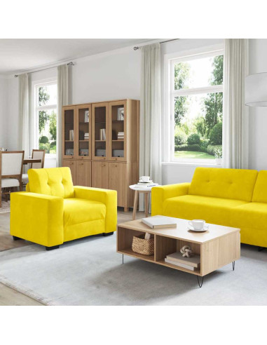 Set di divani 3 pcs Giallo 221 x 80 x 80 cm Velluto