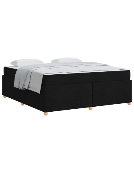 Struttura del letto con materasso Nero 180 x 200 cm Tessuto