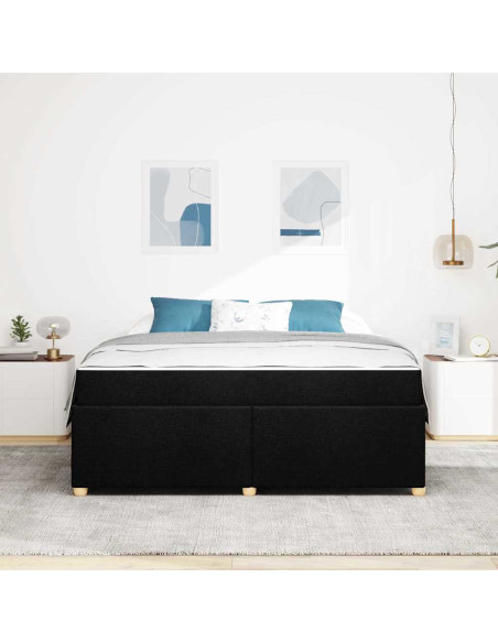 Struttura del letto con materasso Nero 180 x 200 cm Tessuto
