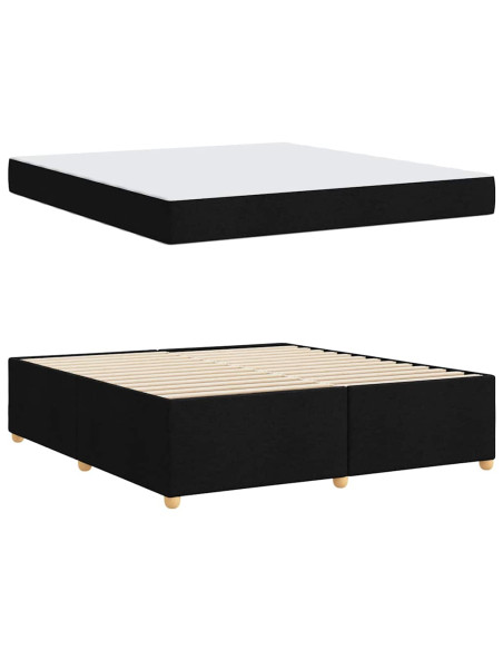 Struttura del letto con materasso Nero 180 x 200 cm Tessuto