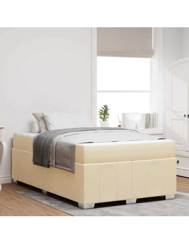 Struttura del letto con materasso Crema 120 x 190 cm Tessuto