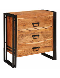 Credenza Marrone 66 x 33 x 70 cm Legno di Acacia Massello 2