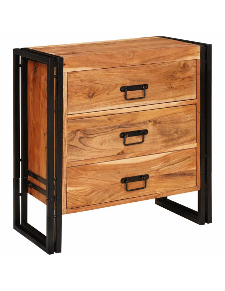 Credenza Marrone 66 x 33 x 70 cm Legno di Acacia Massello