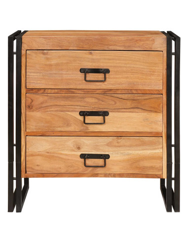 Credenza Marrone 66 x 33 x 70 cm Legno di Acacia Massello
