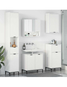 Set di mobili per il bagno con cassetto con porta Bianco Lucido