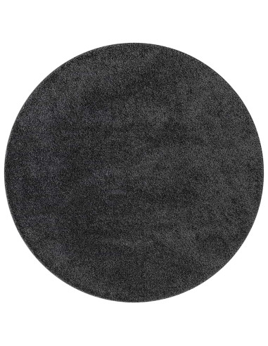 Tappeto Shaggy Antiscivolo Grigio scuro 90 x 90 cm PP