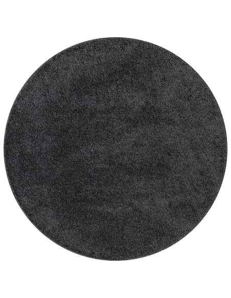 Tappeto Shaggy Antiscivolo Grigio scuro 90 x 90 cm PP