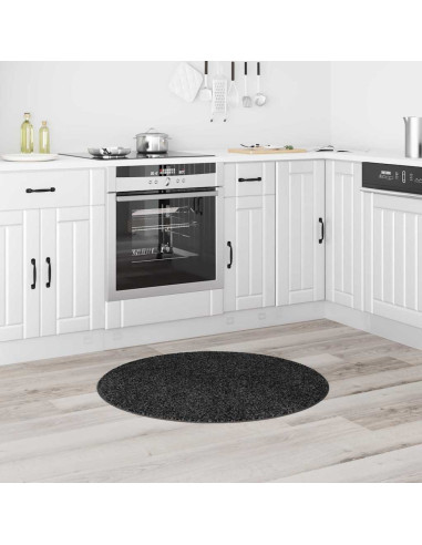 Tappeto Shaggy Antiscivolo Grigio scuro 90 x 90 cm PP