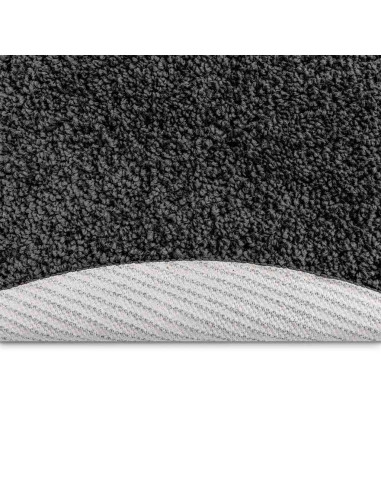 Tappeto Shaggy Antiscivolo Grigio scuro 90 x 90 cm PP