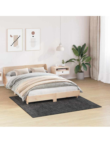 Tappeto Shaggy Antiscivolo Grigio scuro 160 x 160 cm PP