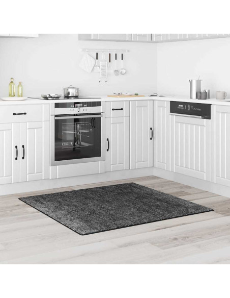 Tappeto Shaggy Antiscivolo Grigio scuro 120 x 120 cm PP