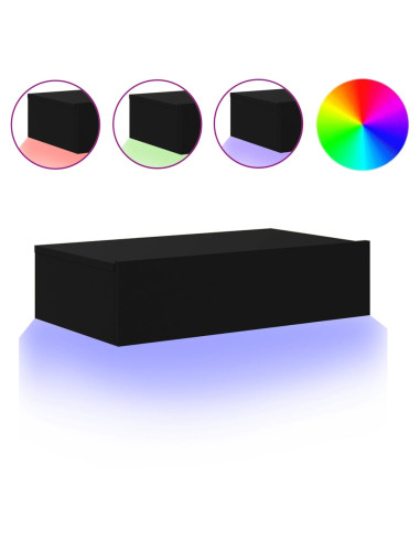 Mobile Porta TV con Luci LED Nero 60x35x15,5 cm