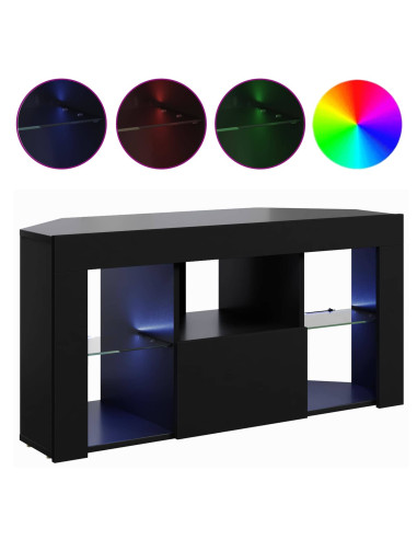 Mobile TV LED Angolare Nero 100 x 40 x 50 cm Legno multistrato