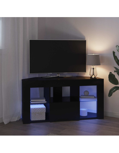 Mobile TV LED Angolare Nero 100 x 40 x 50 cm Legno multistrato