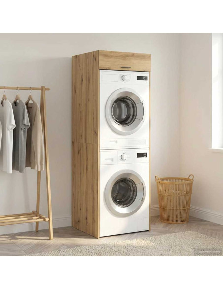 Mobiletto per lavatrice Rovere artigianale 67,5 x 68 x 200 cm