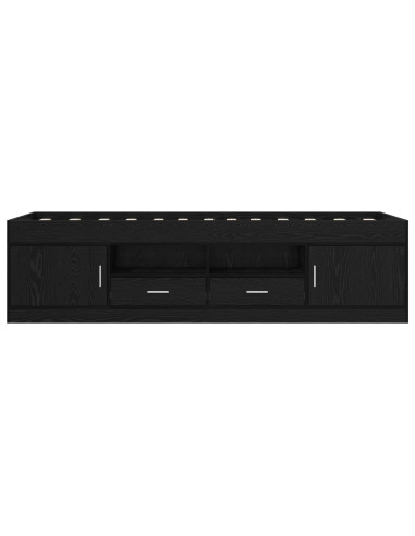 Telaio del letto con storage con porta Rovere Nero 80 x 200 cm