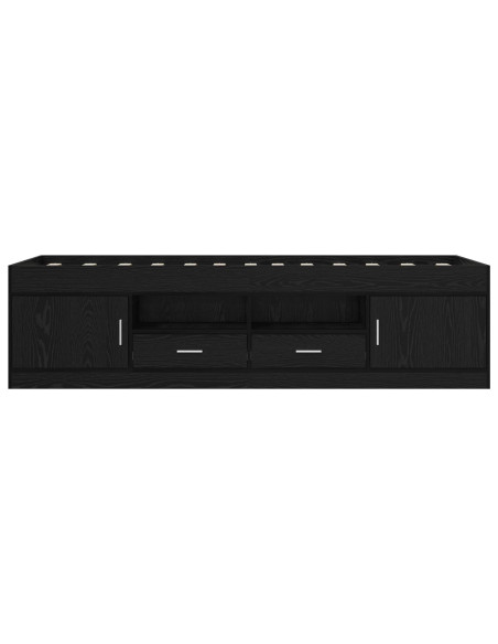 Telaio del letto con storage con porta Rovere Nero 80 x 200 cm