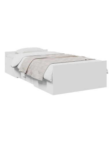 Telaio del letto con storage con cassetto Bianco 80 x 200 cm