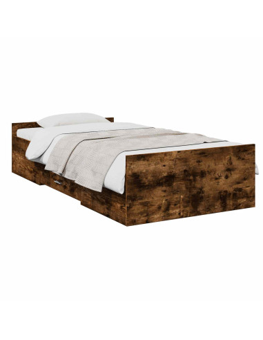 Telaio del letto con storage Rovere Fumo 80 x 200 cm