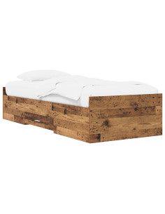 Telaio del letto con storage Legno antico 80 x 200 cm 2