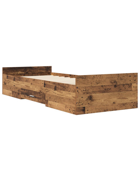 Telaio del letto con storage Legno antico 80 x 200 cm