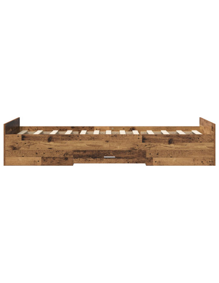 Telaio del letto con storage Legno antico 80 x 200 cm