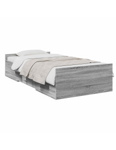 Telaio del letto con storage Sonoma grigio 80 x 200 cm 2