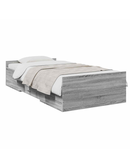 Telaio del letto con storage Sonoma grigio 80 x 200 cm