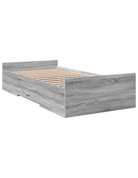 Telaio del letto con storage Sonoma grigio 80 x 200 cm