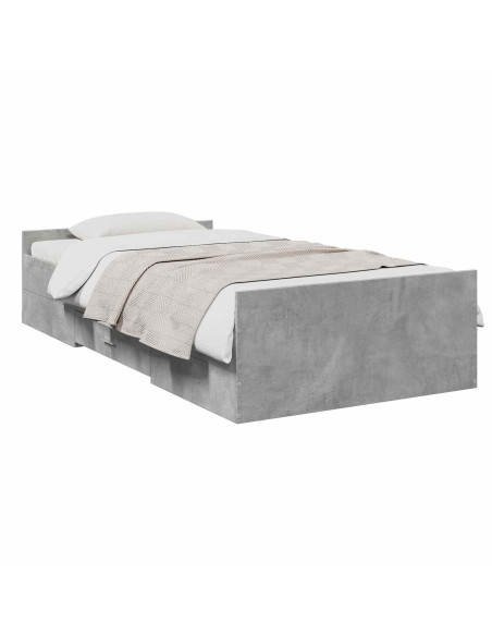 Telaio del letto con storage Grigio Cemento 80 x 200 cm