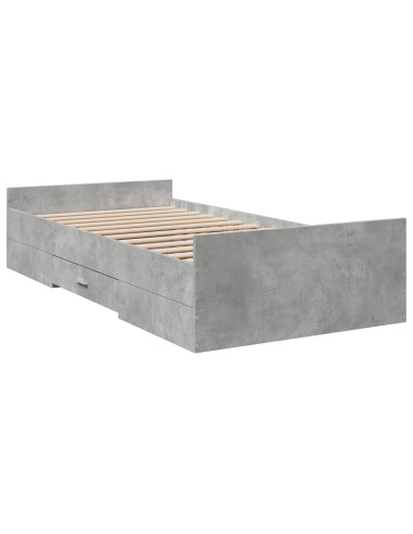 Telaio del letto con storage Grigio Cemento 80 x 200 cm