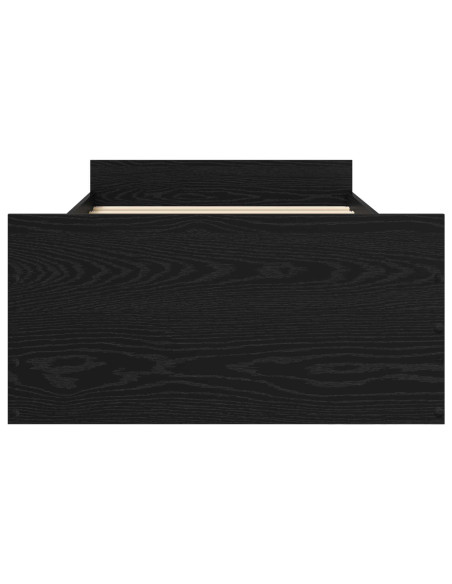 Telaio del letto con storage Rovere Nero 80 x 200 cm