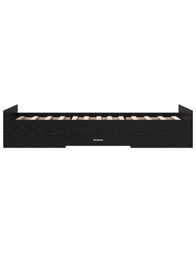 Telaio del letto con storage Rovere Nero 80 x 200 cm