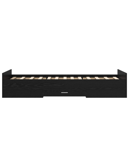 Telaio del letto con storage Rovere Nero 80 x 200 cm