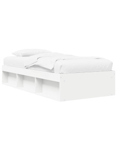 Telaio del letto con storage con lo scaffale Bianco 80 x 200 cm 2