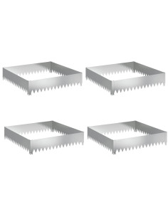 Bordura per Prato 4 pcs 100 x 100 x 20 cm Acciaio Argento 2