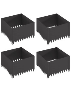 Bordura per Prato 4 pcs 60 x 60 x 35 cm Acciaio Nero 2