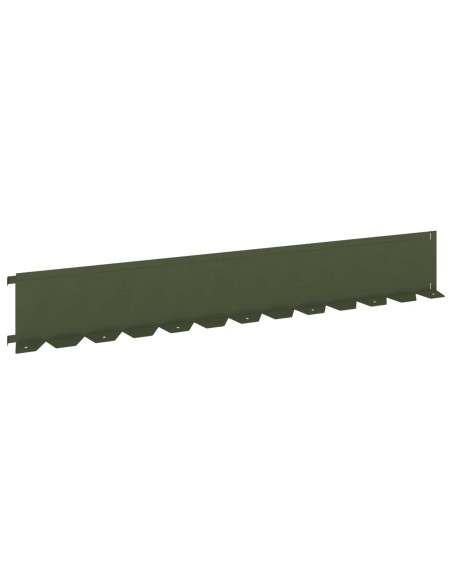Bordura per Prato 20 pcs 102 x 15 x 4 cm Acciaio Verde Oliva