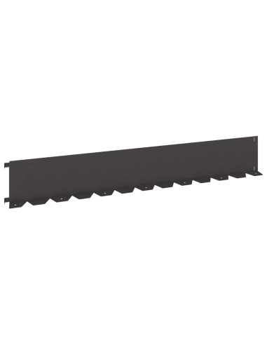 Bordura per Prato 20 pcs 102 x 15 x 4 cm Acciaio Nero