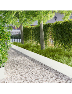 Bordura per Prato 10 pcs 103 x 30 cm Acciaio Bianco