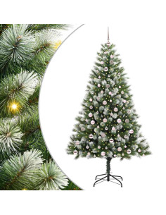 Albero di Natale artificiale a cerniera con neve fioccata 2