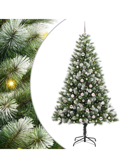 Albero di Natale artificiale a cerniera con neve fioccata